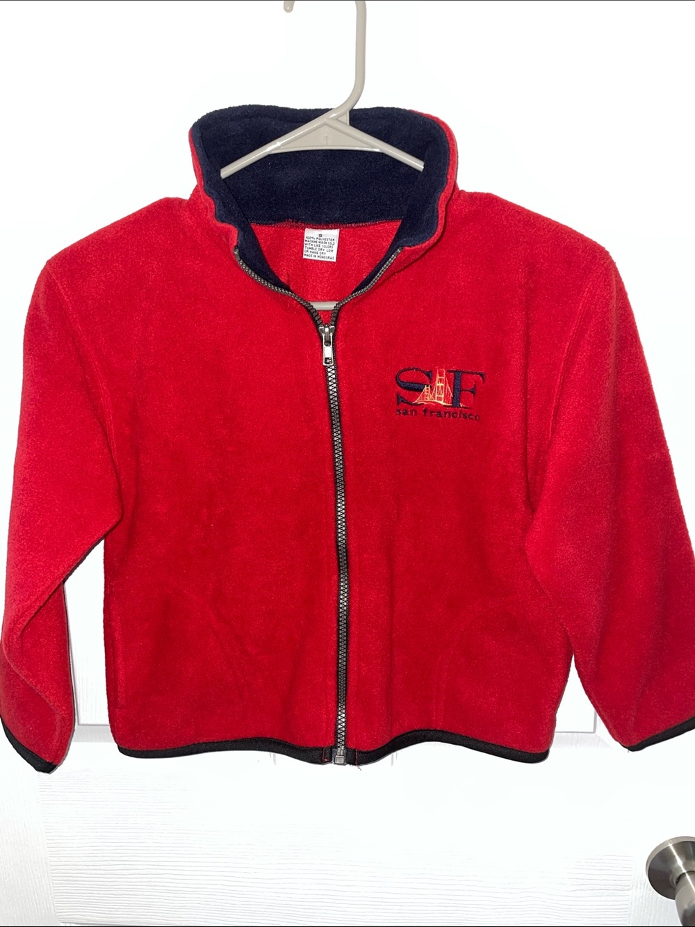 Kids Red Fleece Zippered Jacket